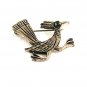 1940's - 60's Sterling Silver Green Road Runner Bird Brooch By JAMES AVERY 72017