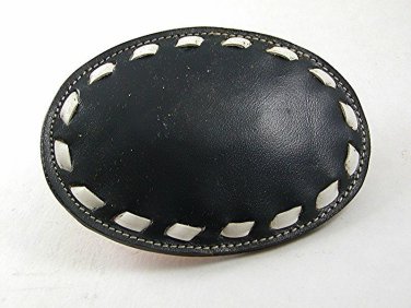 Vintage Black Leather Belt Buckle By TONY LAMA USA Mint In Box 12517