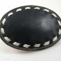 Vintage Black Leather Belt Buckle By TONY LAMA USA Mint In Box 12517
