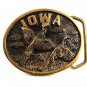 1981 IOWA Ducks In Flight Brass Belt Buckle By HERITAGE MINT 9617