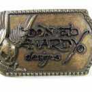 Don Ed Hardy Designs Skull w/ Wings Brassy Tone Belt Buckle 72016