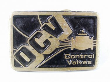 Vintage OCV Control Valves Brass Belt Buckle by DYNABUCKLE 8316