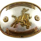 Western Cowboy Rodeo Bull Rider Nickel Silver Belt Buckle Unmarked 111014
