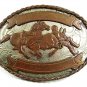 Vintage 1950's - 60's Western Cowboy Rodeo Bull Roping Belt Buckle 103017