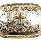 Cowboy Western Christian Cross Belt Buckle By SILVER STRIKE 52517