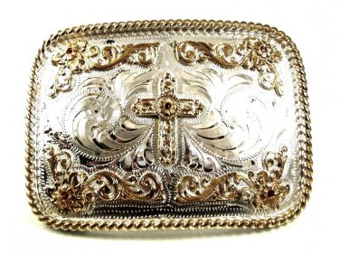 Cowboy Western Christian Cross Belt Buckle By SILVER STRIKE 52517