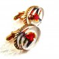 Vintage 1950's Goldtone Lucite Mallard Duck Cufflinks 8417