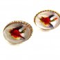 Vintage 1950's Goldtone Lucite Mallard Duck Cufflinks 8417