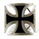 2000 Iron Cross Pewter Black Enamel Belt Buckle By GABC 81716