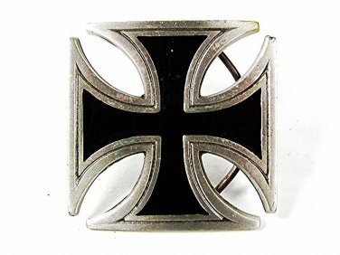 2000 Iron Cross Pewter Black Enamel Belt Buckle By GABC 81716