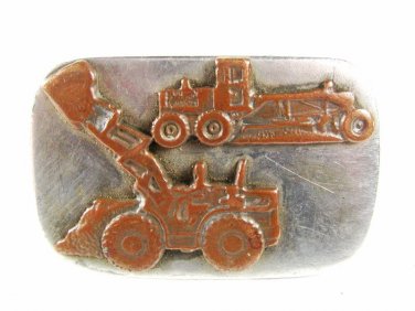 1930's - 50's Construction Equipment Bull Dozer Belt Buckle Unbranded 31616