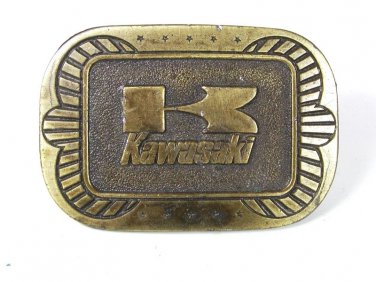 1970's Kawaski Brass Belt Buckle Unbranded 72216