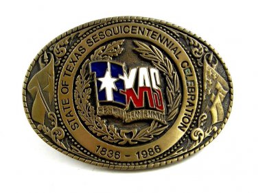 Official 1986 Texas Sesquicentennial Celebration Belt Buckle by TLB 73115