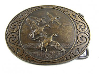 Vintage 4 Ducks In Flight Belt Buckle 112717