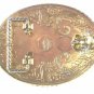1978 Gold Tone Red White Blue USA Belt Buckle By RAINTREE 51116