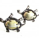 Vintage Silvertone Sea Shell Turtle Cufflinks By S in SHIELD 81817