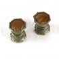 Edwardian / Deco Snap Link Silvertone & Brown Cufflinks Unbranded 31216