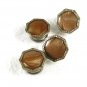 Edwardian / Deco Snap Link Silvertone & Brown Cufflinks Unbranded 31216