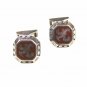 Vintage Silvertone Red Enameled Sterling Silver Cufflinks by HD in Circle 101515