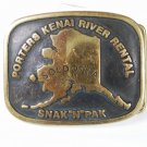 1981 Porters Kenai River Rental Soldotna Alaska Snak-N-Pak Belt Buckle 72716
