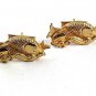 Vintage 1960's Goldtone Zodiac Pisces Fish Cufflinks By VinCi Roma 91417