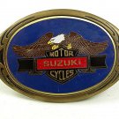 Vintage1986 SUZUKI Motorcycles Enameled Belt Buckle By NAP 121517