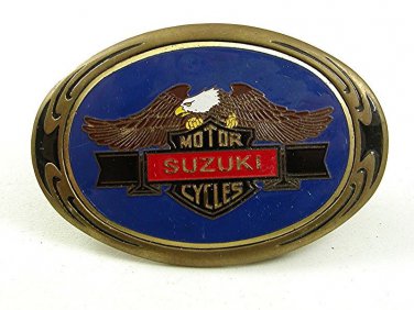 Vintage1986 SUZUKI Motorcycles Enameled Belt Buckle By NAP 121517