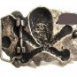 Vintage Silvertone Skull & Crossbones & Lots of Skulls Belt Buckle 12317