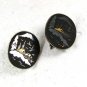 Signed Mt. Fuji Damascene Black Goldtone Clip On Earrings Unbranded 32816