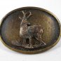 1960's - 70's Buck Deer Brass Belt Buckle Made In USA 11116