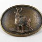 1960's - 70's Buck Deer Brass Belt Buckle Made In USA 11116