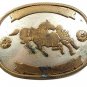 1940's-60's Rodeo Cowboy German Silver Brass Calf Roping Belt Buckle 12917