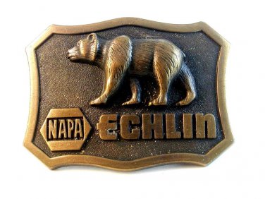 Vintage NAPA Echlin Grizzly Bear Belt Buckle Made in U.S.A.
