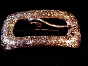 Lovely Victorian Sterling Silver Belt Buckle Brooch