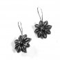 Vintage Sterling Silver Flower Pierced Earrings Unbranded 9815