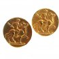 Vintage Goldtone Nude Man Riding Bull Cufflinks By Alva Museum Replica's 62617