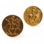 Vintage Goldtone Nude Man Riding Bull Cufflinks By Alva Museum Replica's 62617