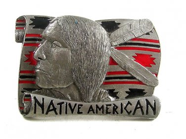 Native American Belt Buckle By BUCKLES OF AMERICA Made In USA 21817