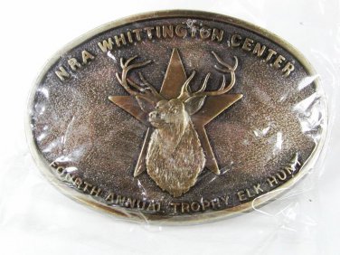 NRA Whittington Center 4th Annual Trophy Elk Hunt Belt Buckle MIP 5916