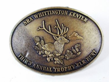 NRA Whittington Center 3rd Annual Trophy Elk Hunt Belt Buckle Unbranded 5916