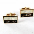 1950's-60s Silver Tone Black Gold Tone Lion Cufflinks Unbranded 6816