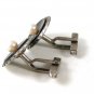 Vintage Silver & Black & Cultured Pearl Cufflinks 91016