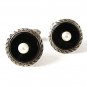 Vintage Silver & Black & Cultured Pearl Cufflinks 91016