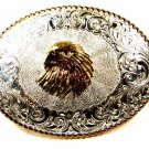 Western Silver Tone Gold Tone American Eagle Belt Buckle by CRUMRINE 121415