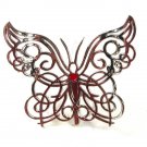 Large Gothic Style Silver Tone Butterfly Hair Clip Or Barette Unbranded 5216