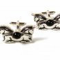 Vintage Unusual Silver Tone & Black Unicorns Cufflinks By SWANK 81016