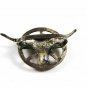 1940's - 50's Western Cowboy Sterling Silver Longhorn Slide / Bolo 120914