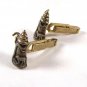 Silver Tone & Blue Gray Light Blue Dog Beer Stein Cufflinks by SWANK 12215