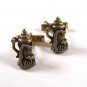 Silver Tone & Blue Gray Light Blue Dog Beer Stein Cufflinks by SWANK 12215