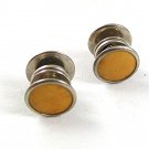 Art Deco / Edwardian Silvertone & Yellow Snap Link Cufflinks 4517